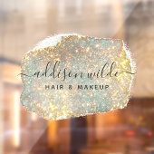 ホログラフィック シグネチャー スクリプト モダン グラム グリッター ウィンドウサイン (シート2)