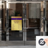 ホログラフィック シグネチャー スクリプト モダン ゴールド グリッター ウィンドウサイン (オフィスドア)