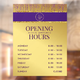 ホログラフィック シグネチャー スクリプト モダン ゴールド グリッター ウィンドウサイン