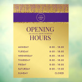 ホログラフィック シグネチャー スクリプト モダン ゴールド グリッター ウィンドウサイン (シート3)