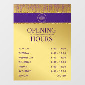 ホログラフィック シグネチャー スクリプト モダン ゴールド グリッター ウィンドウサイン (シート)