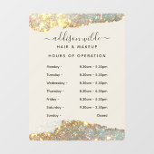 ホログラフィック シグネチャー スクリプト モダン ビジネス アワーズ ウィンドウサイン (シート)