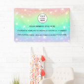 ホログラフィック スパークル オパール イリデセント ビジネス サイン 横断幕 (インサイチュ)