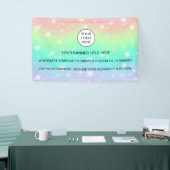 ホログラフィック スパークル オパール イリデセント ビジネス サイン 横断幕 (トレードショー)