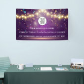 ホログラフィック スパークル オパール イリデセント ビジネス サイン 横断幕 (トレードショー)