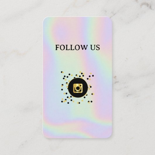 ホログラフィック – ソーシャルメディアQRコード名刺 名刺 (裏面)