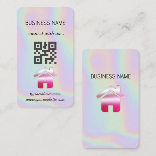 ホログラフィック – ソーシャルメディアQRコード名刺 名刺 (正面/裏面)