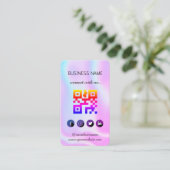 ホログラフィック - ソーシャルメディアQRコード 名刺 (スタンド正面)