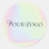 ホログラフィック パステル カスタム ビジネス ロゴ ラウンドシール (正面)