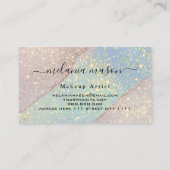 ホログラフィック パステル グリッター メイクアップ アーティスト エレガント 名刺 (裏面)