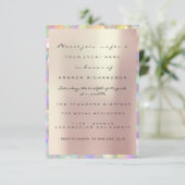 ホログラフィック ピンク ブライダル シャワー スイート 16th パーリー 招待状 (スタンド正面)