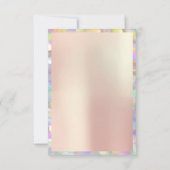 ホログラフィック ピンク ブライダル シャワー スイート 16th パーリー 招待状 (裏面)