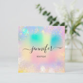 ホログラフィック プロフェッショナル ゴールド コンフェッティ ユニコーン 招待状 (スタンド正面)