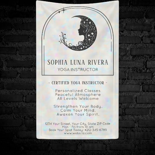 ホログラフィック ボホ アーチ セレスチャル クレセント ムーン 横断幕