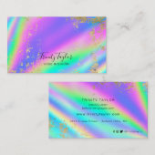 ホログラフィック・メタリック・レインボー&フェイク金ゴールド・リーフ 名刺 (正面/裏面)