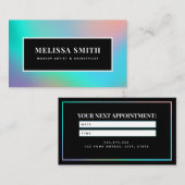 ホログラフィック·ユニコーン·化粧·ヘア·グリッター·ドリップ·グラム 予約カード (正面/裏面)