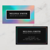 ホログラフィック·ユニコーン·化粧·ヘア·グリッター·ドリップ·グラム 名刺 (正面/裏面)