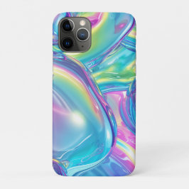 ホログラフィック リキッドメタル グラデーション オーラ エステティック iPhone 11 PROケース