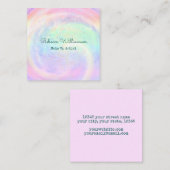 ホログラフィック・レインボー・エステティック・パステル・スワール・メイクアップ スクエア名刺 (正面/裏面)