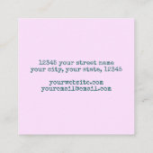 ホログラフィック・レインボー・エステティック・パステル・スワール・メイクアップ スクエア名刺 (裏面)