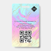 ホログラフィック |社員の写真ID会社のセキュリティ バッジ (裏面)