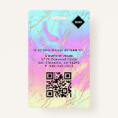 ホログラフィック |社員の写真ID会社のセキュリティ バッジ (裏面)