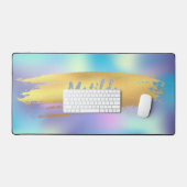 ホログラフィック – 金ゴールドデザイン、かわいい デスクマット (キーボード&マウス)