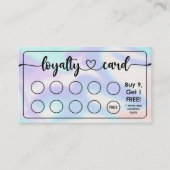 ホログラフィック, holographic |カフェコーヒーショップサロンロゴの追加 ロイヤリティカード (正面)