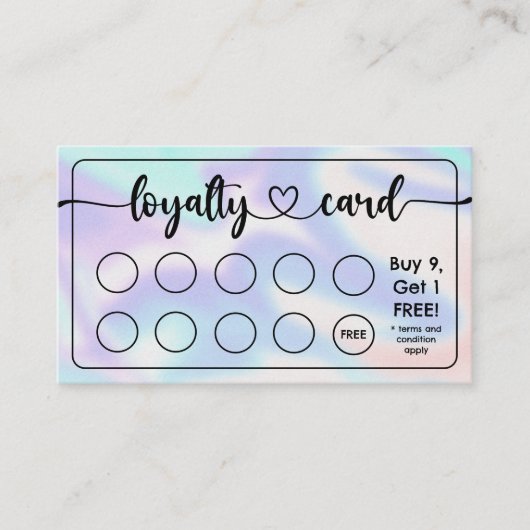 ホログラフィック, holographic |カフェコーヒーショップサロンロゴの追加 ロイヤリティカード (正面)