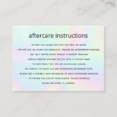 ホログラフィックAfterCare for Lash Extensions 名刺 (正面)