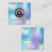 ホログラフィックInstagramソーシャルメディア スクエア名刺 (正面/裏面)