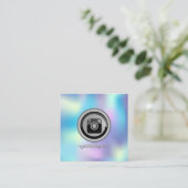 ホログラフィックInstagramソーシャルメディア スクエア名刺 (スタンド正面)