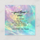 ホログラフィックOFFICEクリーニングサービス スクエア名刺 (裏面)