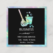 ホログラフィックOFFICEクリーニングサービス スクエア名刺 (正面)