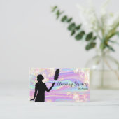 ホログラフィックOpalメイド清掃サービスグリッター 名刺 (スタンド正面)