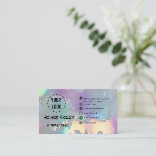 ホログラフィックopal名刺 名刺 (スタンド正面)