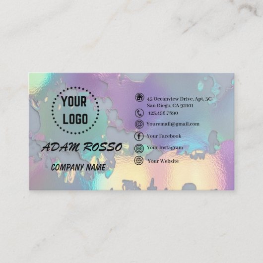 ホログラフィックopal名刺 名刺 (正面)