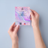 ホログラフィックqrコードインスタグラム文字ビジネスロゴ チラシ (手)