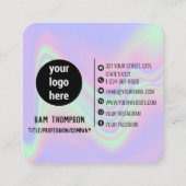 ホログラフィックQRコードビジネスロゴ名刺 スクエア名刺 (裏面)