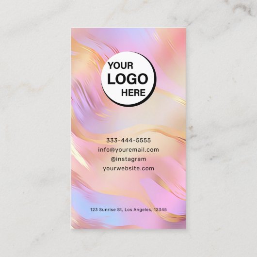 ホログラフィックQRコードモノグラム名 名刺 (裏面)