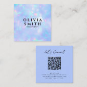 ホログラフィックQRコードレインボー美しいサロンきらめき スクエア名刺 (正面/裏面)