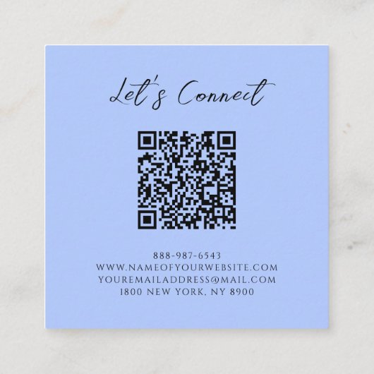 ホログラフィックQRコードレインボー美しいサロンきらめき スクエア名刺 (裏面)