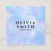 ホログラフィックQRコードレインボー美しいサロンきらめき スクエア名刺 (正面)