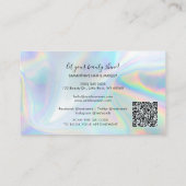 ホログラフィックQRコード美容師サロンロイヤリティカード 名刺 (裏面)