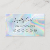 ホログラフィックQRコード美容師サロンロイヤリティカード 名刺 (正面)