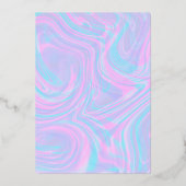 ホログラフィックSweet sixteenカラフル金ゴールド押し込み 箔招待状 (裏面)