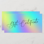 ホログラフィックUnicornビジネスギフト証明書 (正面/裏面)