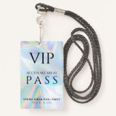ホログラフィックVIP All Access Pass Spring Breakパーティー バッジ (裏面ランヤード)