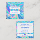 ホログラフィッモダンク化粧アーティストパステルレインボー スクエア名刺 (正面/裏面)