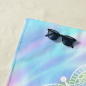 ホログラフィパーソナライズされたックパステルユニコーンレインボー ビーチタオル (インサイチュ)